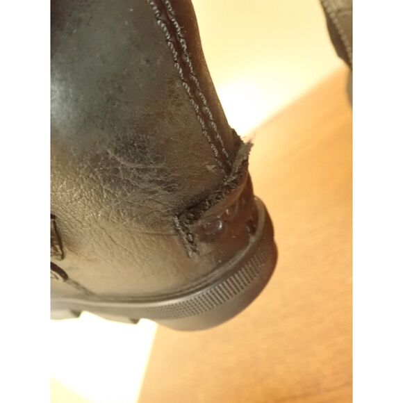 Sorel Joan of Arctic Wedge Women 10 Black Leather Hidden Heel Ankle Bootie - Picture 7 of 10